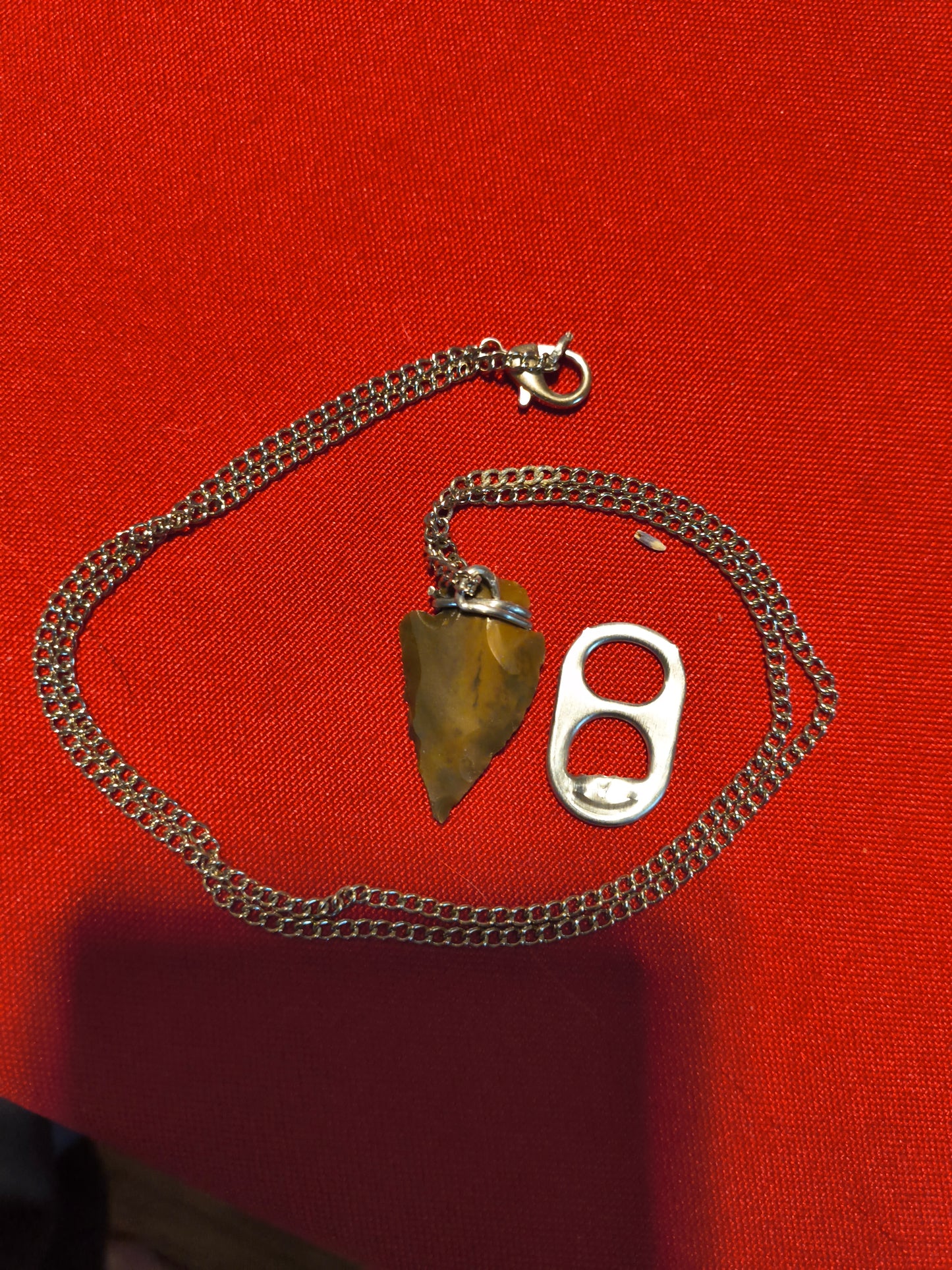 Tigers eye arrowhead necklace