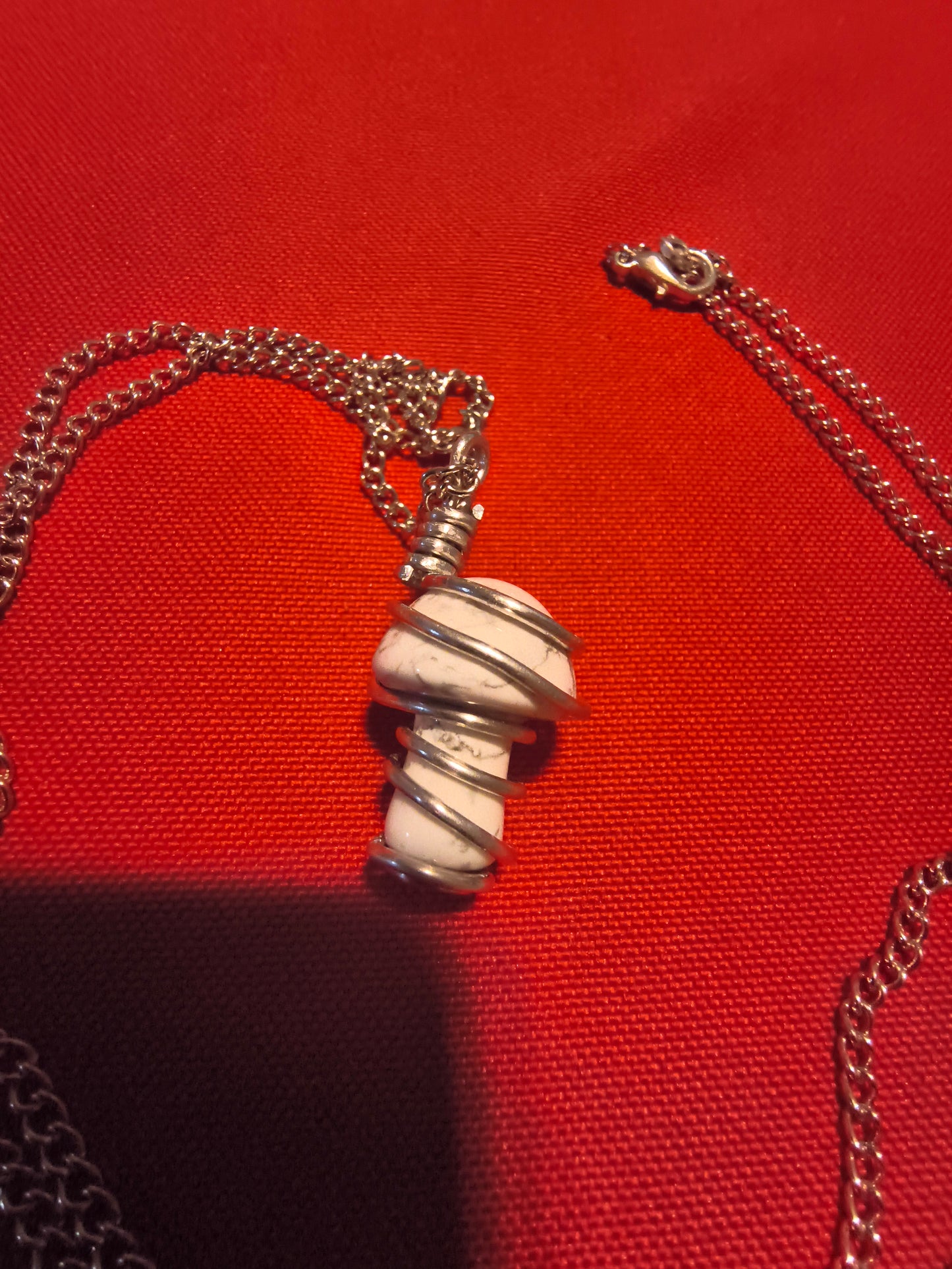Howlite mushroom necklace
