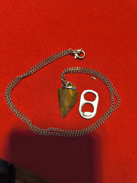 Tigers eye arrowhead necklace